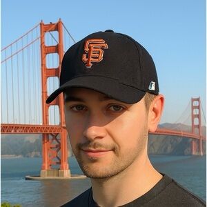 MLB San Francisco Giants Strap back baseball cap JFH Headwear Black Orange